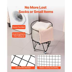 Large Load Capacity 60 LBS Heavy Duty Carbon Steel Utility <b>Cart</b> 360 Degree Swivel Wheels Rolling Grocery Basket <b>Camping</b> Model - Product Image 5