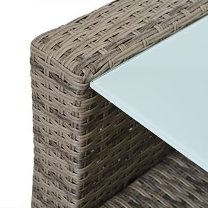 6 pezzi stagionale Set di mobili da giardino in vimini in PE con tavolino in vetro temperato per esterni mobili stagionali - Product Image 1