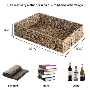 Rustic <b>rectangular</b> seagrass <b>basket</b> Handmade <b>Storage</b> <b>Basket</b> Wholesale eco-friendly Made in Vietnam - Product Image 2
