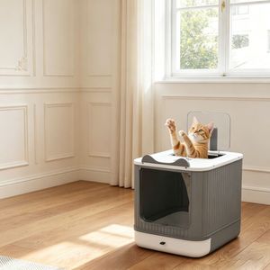 "Adjustable Rectangle <b>Cat</b> Litter <b>Box</b> for Easy Cleaning 17.5x13.6x15.9 Inches" - Product Image 4