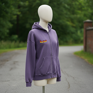 Sudadera con capucha para mujer, estilo urbano de invierno, personalizada, con hombros caídos, antipilling, logo estampado en relieve, transpirable, 100% algodón - Product Image 5