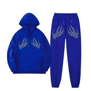 Conjunto Deportivo con Capucha y Cremallera, Adornado con Pedrería, Chaqueta de Manga Larga y Pantalones Jogger a Juego, Ropa Deportiva de Moda para Entrenamiento y Fitness - Product Image 1