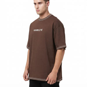 T-shirt surdimensionné pour homme avec strass, manches courtes, épaules tombantes, style streetwear, haute qualité, pour les fêtes et la mode, respirant - Product Image 5