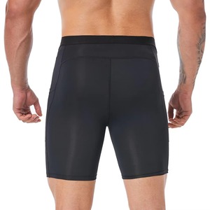 Shorts de compression pour hommes, vente en gros personnalisée OEM, best-seller, nouveau design, décontractés, sportifs, avec poche, couleur unie - Product Image 2