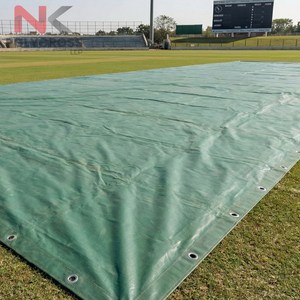 Couverture de protection multicouche pour terrain de cricket avec œillets robustes et cordes de renforcement pour utilisation en stade, revêtement et durabilité longue durée - Product Image 4