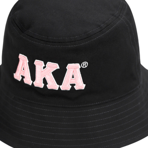 Chapeau Bob Noir AKA avec Logo Rose Brodé – Chapeau de Pêcheur Décontracté d'Été pour Femme – Accessoire de Tête Tendance pour l'Extérieur - Product Image 2