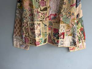 Women's Embroidered Floral Kantha Vest Cotton Waistcoat Button Front <b>Patchwork</b> <b>Jacket</b> With Pockets for Winter gift for her - Product Image 5