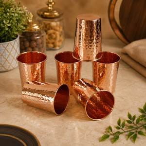 Copper Table Glass Offers A Warm Metallic Appearance And Distinctive Artisan Character - Product Image 2