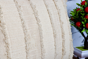 Hand Loom Woven Off White Textured Boho Fringe Cushion Cover Handmade Decorative <b>Pillow</b> <b>Case</b> for Sofa Bedroom Living Room Home - Product Image 4