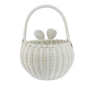 Cute Bunny Shaped Rattan <b>Storage</b> <b>Basket</b> With Handle For Children's <b>Toy</b> <b>Storage</b> - Product Image 2