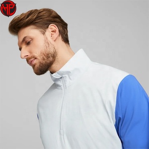 Color Block Men's <b>Jacket</b> Quarter Zip <b>Lightweight</b> Windbreaker Track <b>Jacket</b> Top OEM Custom Logo Casual Sportswear <b>Jackets</b> - Product Image 5