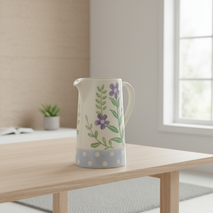Carafe en grès de qualité supérieure 3460936-1.8, motif floral estampé tout autour, 1800 ml - Product Image 2