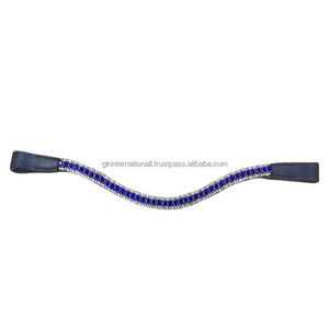 Banda Frontal para Caballo Ecuestre de Cuero con Diamantes, Brillante, con Cristales de Colores, de Una Sola Capa, Se Acepta OEM - Product Image 3