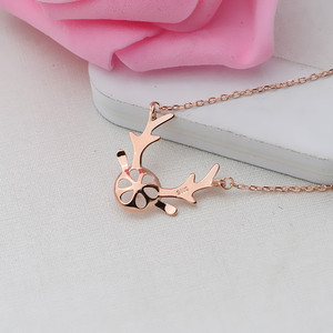 Collar con Colgante de Plata S925 con Astas de Ciervo, Cadena para Clavícula y Juego de Perlas, Accesorios de Joyería DIY para Mujer, Semi-Acabado 351 - Product Image 5