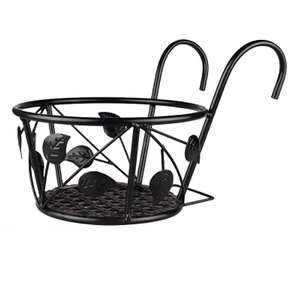 Decorative Metal Planter Pot Hanger Metal Hanging Planter Basket For Balcony Railings With Flower Pot Holder - Product Image 4