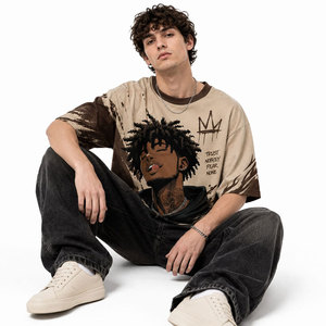 Camiseta Personalizada de Moda Urbana Informal Vintage con Estampado Completo en Serigrafía, Tela de Algodón - Product Image 5