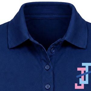 Polo Azul Marino para Mujer con Logotipo JJ Bordado, Manga Corta, Cuello con Botones, Personalizable, Informal, para Club o Equipo - Product Image 4