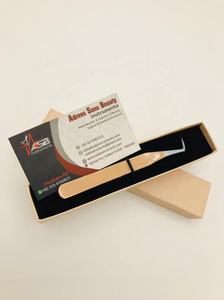 Pinzas de extensión de pestañas de volumen de bota delgada profesional de 90 grados personalizadas Punta puntiaguda de acero inoxidable sostenible Etiqueta privada - Product Image 2