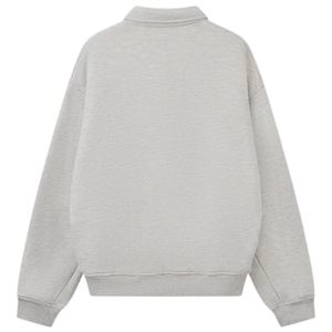 Ensemble sweat-shirt et short polo épais pour homme, en coton, style streetwear, avec col côtelé, ensemble de vêtements de sport tendance en gris - Product Image 2
