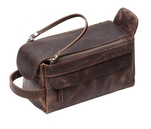 Personalized Dopp <b>Kit</b> Organizer Cosmetic <b>Shaving</b> Traveling <b>Kit</b> Bag Vintage Handmade Mens Genuine Leather Toiletry Bag - Product Image 2