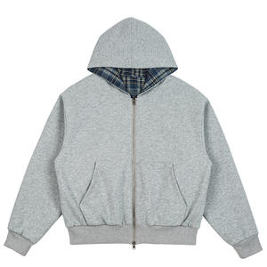 Sudadera con capucha y cremallera reversible con estampado de leopardo para hombre, logotipo personalizado, ropa de calle al por mayor. - Product Image 1