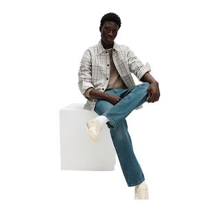 Veste surchemise à carreaux en pur coton pour homme – Chemise décontractée à boutons, douce et respirante, idéale pour un style streetwear quotidien - Product Image 2