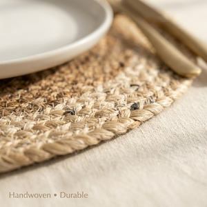 Handwoven Brown Jute Cotton Dori <b>Table</b> <b>Mat</b> Large Size Handmade Eco-Friendly <b>Round</b> Dining Placemat for Home Hotel Use Bulk Supply - Product Image 3