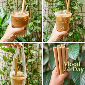 Natural <b>Bamboo</b> <b>Straw</b> Reusable Eco Friendly Biodegradable Zero Waste Drinking <b>Straw</b> for Cafe Restaurant Hotel Party - Product Image 5