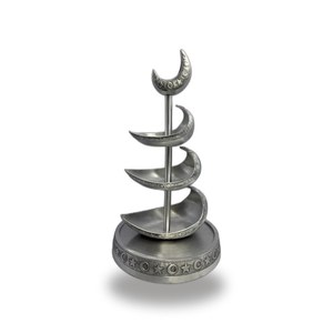 Soporte de Servicio Escalonado de Aluminio con Plato en Forma de Hoja, Acabado en Latón Antiguo, Hecho a Mano, para Exhibición en Majlis o Ramadán - Product Image 6