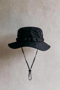 หมวกบักเก็ตปรับได้พร้อมเชือกผูก สีพื้น ผ้าฝ้ายแท้ - Product Image 2