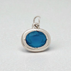 Componente de Colgante de Plata de Ley 925 al por Mayor con Cuarzo Ovalado y Topacio Azul Engastado en Bisel, Hecho a Mano, para Fabricación de Joyas con Piedras Preciosas - Product Image 1