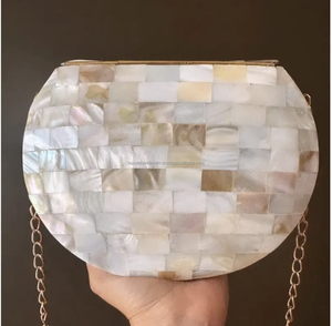 Madre perla mujer moda playa estilo mano bolso de mano señoras monedero de la India - Product Image 4