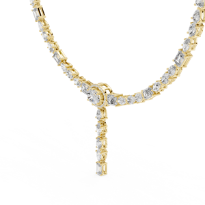 Collier chaîne tennis de luxe en or blanc 18 carats orné de diamants de laboratoire à taille mixte pour les occasions spéciales, mariages et fiançailles - Product Image 6