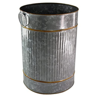 Poubelle en métal galvanisé faite à la main avec un design moderne et luxueux, support à déchets portable pour l'intérieur/l'extérieur de haute qualité