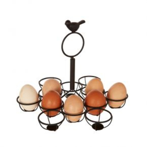 Vintage Farmhouse Metal Wire Egg Collecting Basket with Rooster Design Countertop Egg Holder <b>Storage</b> Organizer <b>for</b> Eggs - Product Image 2