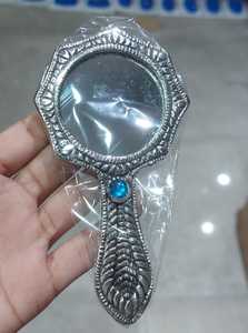 German Silver Hand <b>Mirror</b> with Traditional Ethnic Design Vintage Decorative <b>Vanity</b> <b>Mirror</b> Bridal <b>Makeup</b> & Pooja Gift Handheld - Product Image 4