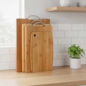 Planche à découper en bambou avec poignée, grande planche à découper rectangulaire pour la cuisine - Product Image 3