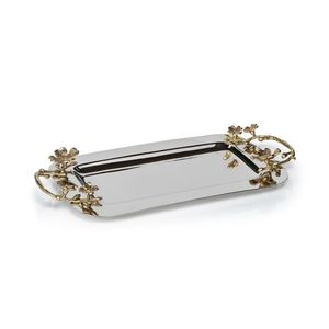 Premium Modern Acacia Wood Serving Tray with Brass Handles <b>Decorative</b> Kitchen Serving Tray - Product Image 4