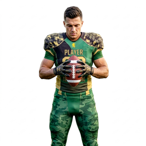 Vêtements de sport, ensemble d'uniformes de football américain de couleur verte avec combinaison de couleurs or et noir, vente chaude, qualité d'exportation - Product Image 3