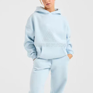 เสื้อฮู้ดดี้สีพื้นระบายอากาศได้ดีสำหรับผู้หญิง ออกแบบเองได้ ใช้กลางแจ้ง ทรงโอเวอร์ไซส์ เสื้อฮู้ดดี้ระบายอากาศได้ดีสำหรับผู้หญิงทรงโอเวอร์ไซส์ - Product Image 6