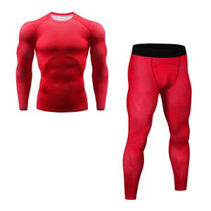 OEM <b>Men's</b> Compression Workout Set Long Sleeve Thermal <b>Base</b> <b>Layer</b> Shirt & <b>Pants</b> for Training & Gym Wear - Product Image 5