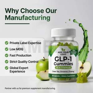 อาหารเสริมกัมมี่ GLP-1 รับผลิตแบบ OEM/ODM แบรนด์ส่วนตัว สำหรับผู้ทานมังสวิรัติ ผลิตจำนวนมาก - Product Image 4
