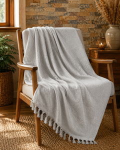 High Quality Woven Cotton <b>Throw</b> for Year-Round Comfort Navy White Cotton <b>Throw</b> for Farmhouse Style Also for Sofa & Couch - Product Image 1