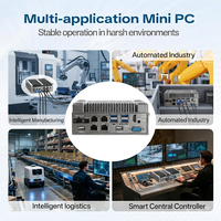 Mini PC Industrial sin Ventilador, Core I5-8250U, HDMI+VGA, Pantalla 4K, 2 RS232/RS485 COM, 4 RJ45 LAN, 5 USB, Windows 11 Pro