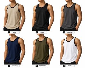 Débardeur Homme Col Rond Sans Manches Beige Tricoté Couleur Unie Polyester Séchage Rapide Respirant Coupe Sportive Décontractée 160g – Meilleure Vente - Product Image 6