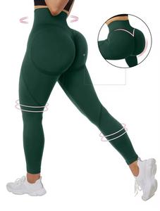 High Waist Seamless Breathable 90% <b>Nylon</b> <b>Leggings</b> Full Length Stretchy Knitted Women's Sporty All Seasons - Product Image 6