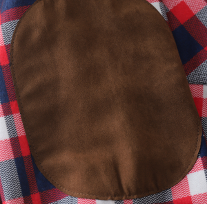 Chemise-veste en flanelle unisexe en coton avec doublure en polaire, à carreaux bleus et rouges et en velours, chaude pour l'hiver, à capuche - Product Image 3