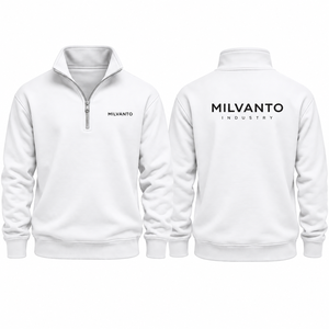 <b>White</b> Custom Unisex 100% Cotton Quarter Zip <b>Sweatshirt</b> Premium Cotton Fleece Pullover <b>Men</b> Women Winter Streetwear <b>Sweatshirt</b> - Product Image 1