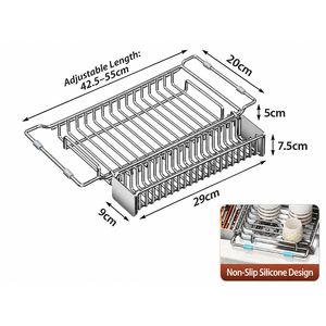Étagère de rangement pour lave-vaisselle en acier inoxydable 304, étagère de rangement de cuisine en acier inoxydable SS 304 - Product Image 3