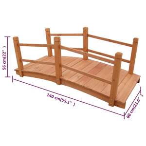 Pont de jardin en bois naturel durable de taille moyenne, structure de jardin en bois massif - Product Image 4